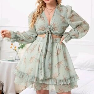 Shein | Size 3X Floral Two-Piece Dress